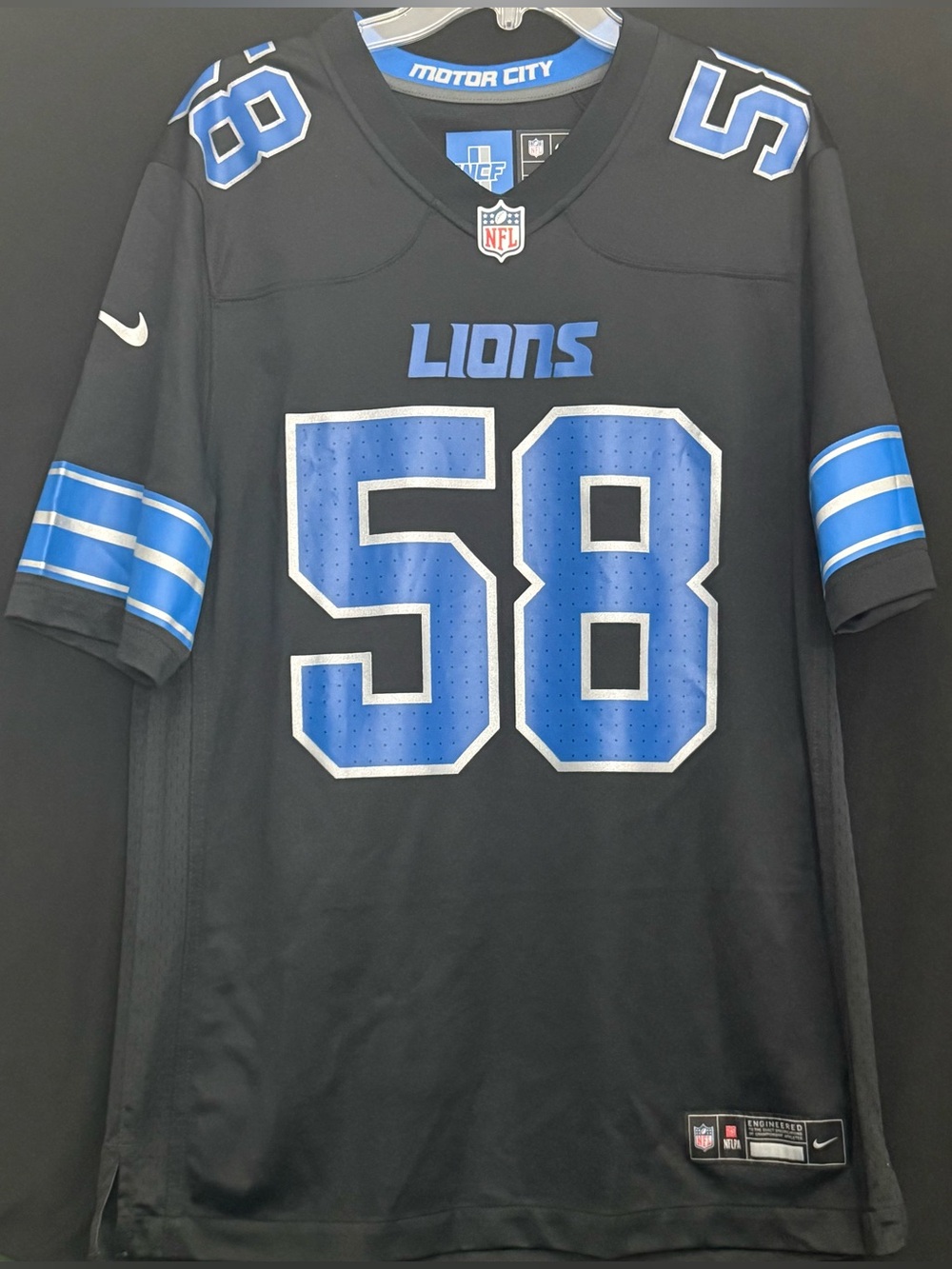 Nike Penei Sewell Detroit Lions #58 Black Alternate Game Jersey Men’s Medium